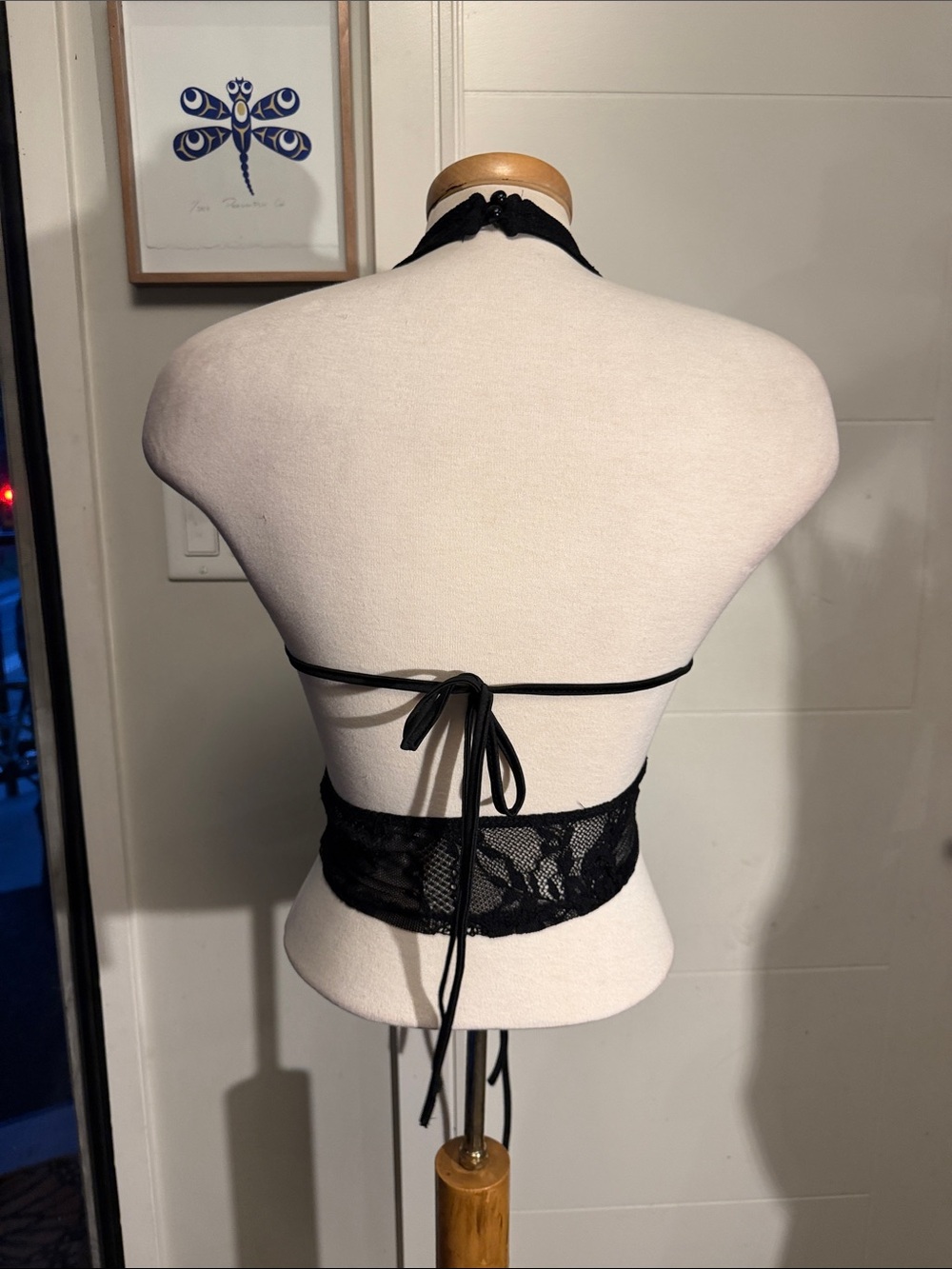 Aritzia Black Lace Halter Corset Bralette Top - Picture 3 of 7
